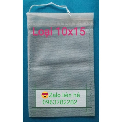 100 túi lọc có dây kích thước 10x15 đựng trà, giá vị